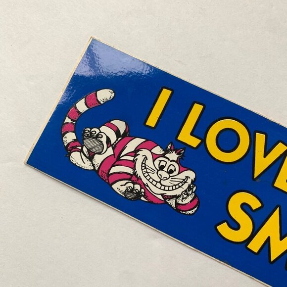 Cheshire Cat Alice in Wonderland I Love Your Smile Vintage Bumper Sticker - Picture 3 of 5